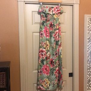 Sage floral maxi